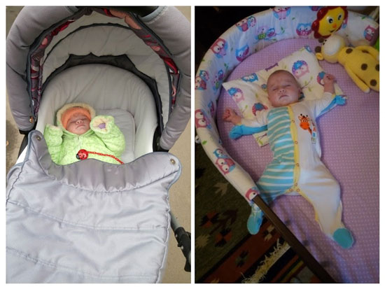 Детеныш сегодня периодически отключался в забавных позах